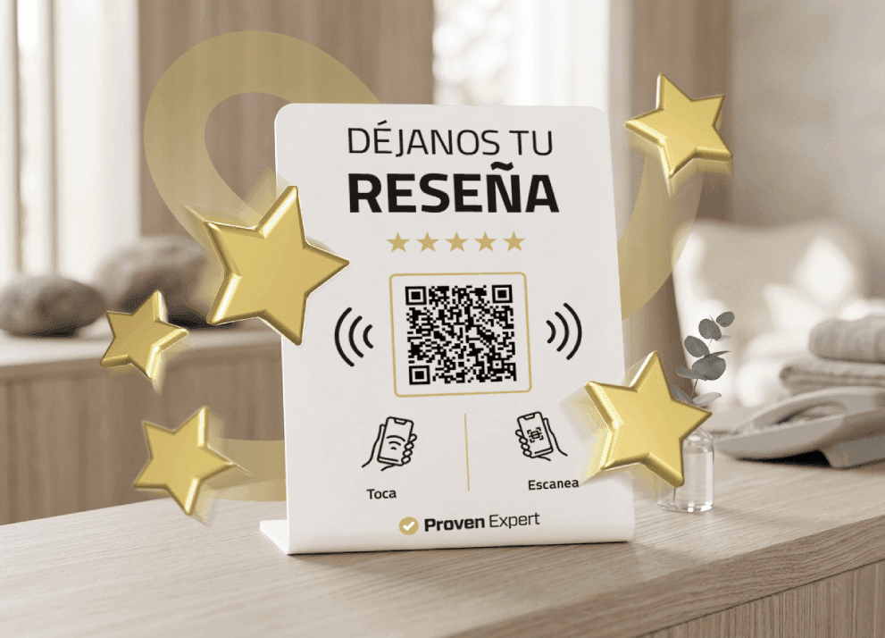 Soporte NFC & QR de ProvenExpert para reseñas